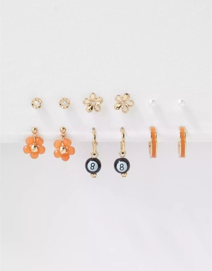 Bijoux American Eagle AEO Coral 8-Ball Stud Hoop Earring 6-Pack Multicolore Femme | PCC-17112344